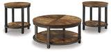 Roybeck - Occasional Table Set (Set of 3) - Light Brown / Bronze - Tallahassee Discount Furniture (FL)