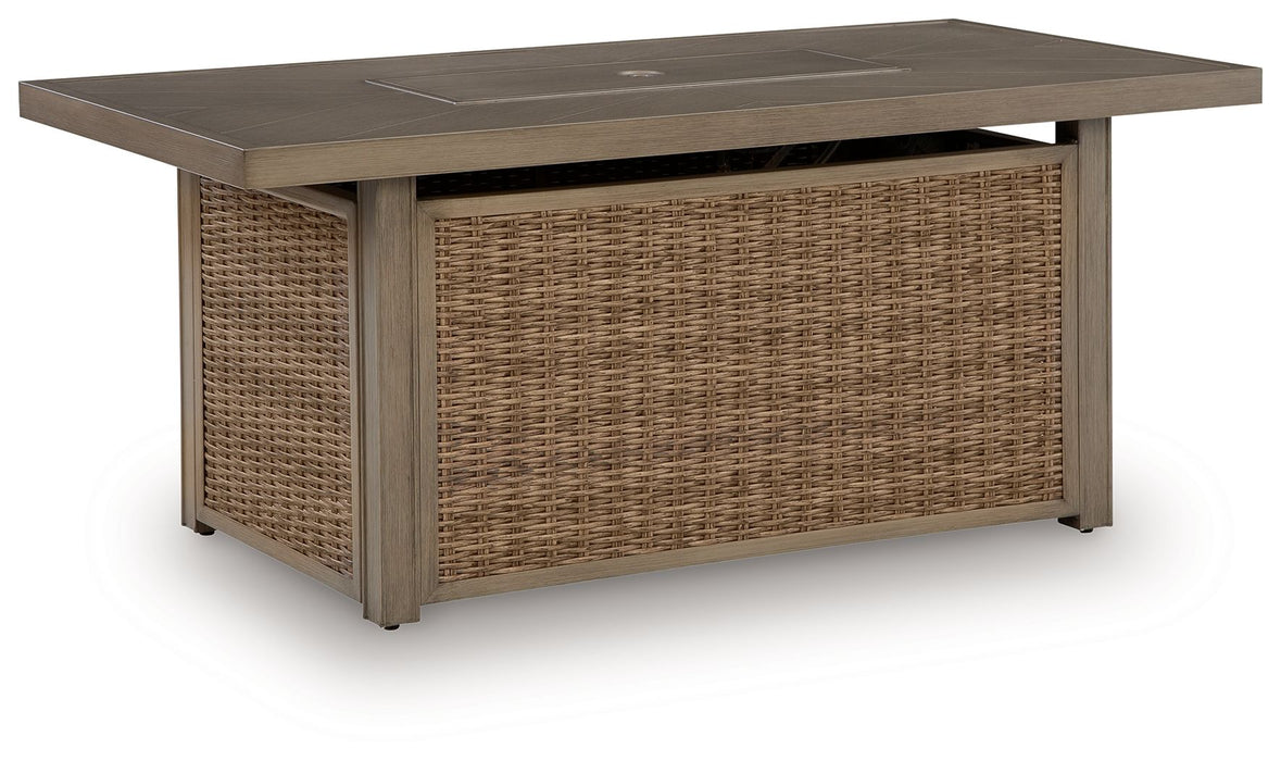 Laguna Heights - Rectangular Fire Pit Table - Beige - Tallahassee Discount Furniture (FL)
