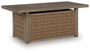 Laguna Heights - Rectangular Fire Pit Table - Beige - Tallahassee Discount Furniture (FL)