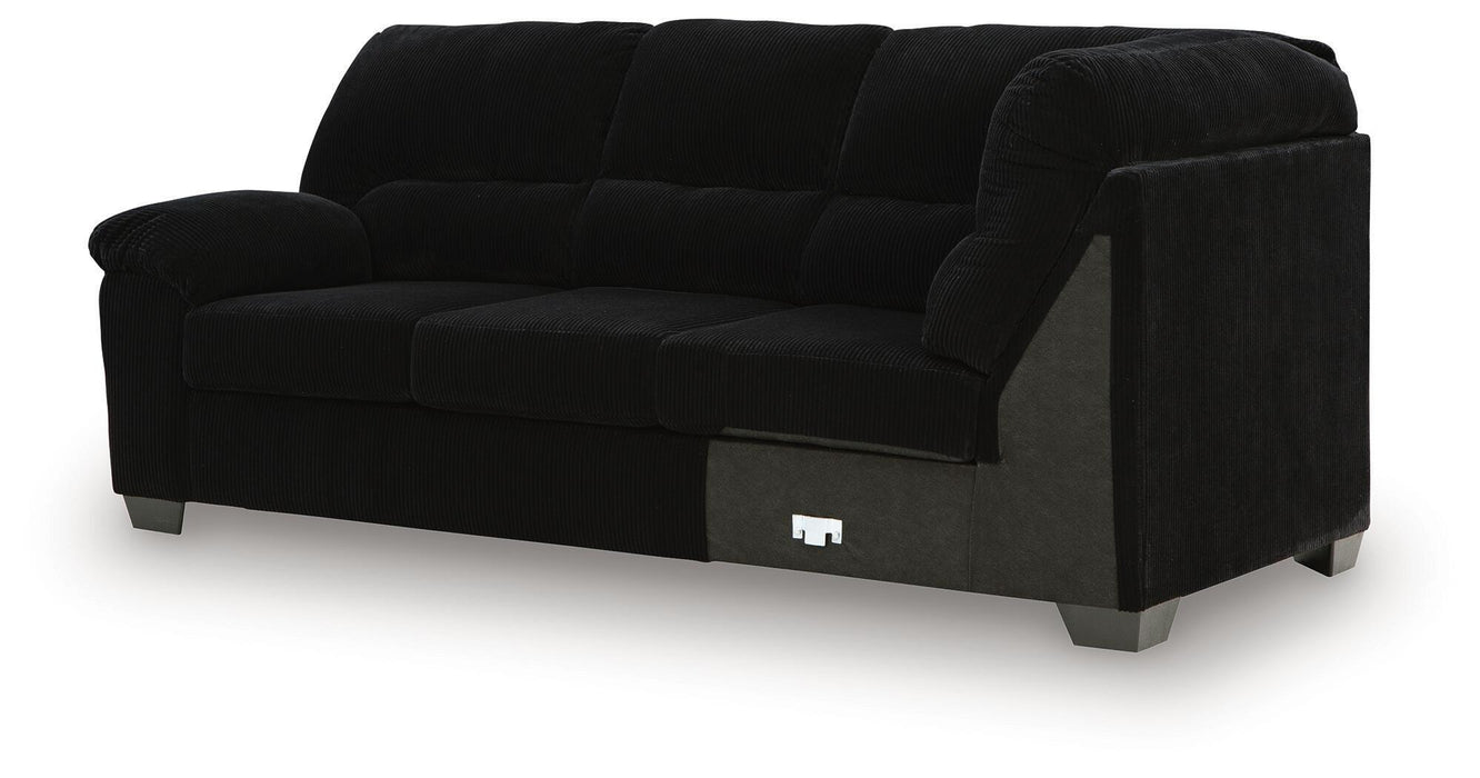SimpleJoy - LAF Sofa With Corner Wedge - Onyx - Tallahassee Discount Furniture (FL)