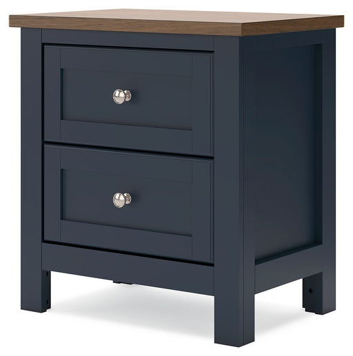 Landocken - Brown / Blue - Two Drawer Night Stand - Tallahassee Discount Furniture (FL)