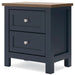 Landocken - Brown / Blue - Two Drawer Night Stand - Tallahassee Discount Furniture (FL)