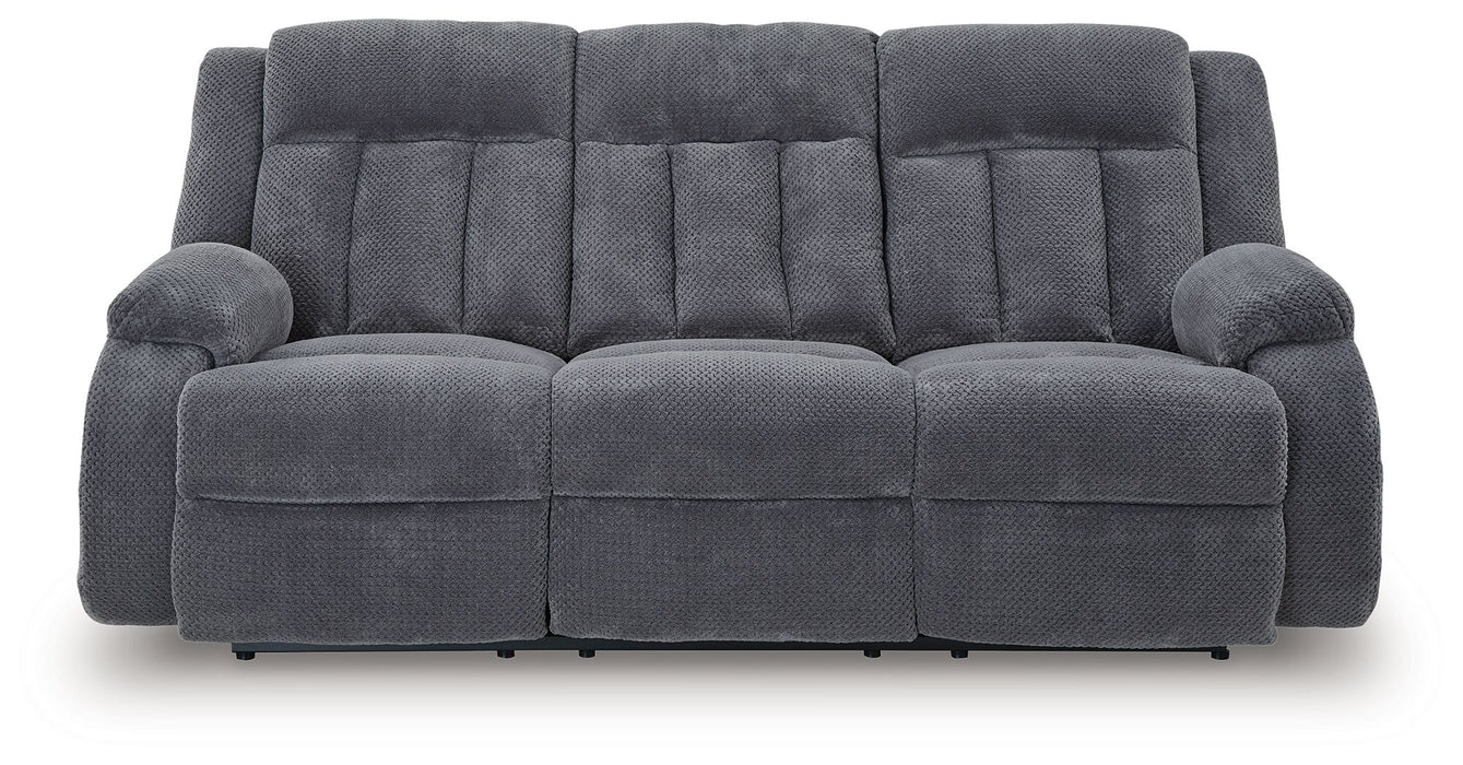 Observation - Steel - Reclining Power Sofa With Drop Down Table - Tallahassee Discount Furniture (FL)