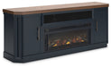 Landocken - Two-tone - 83" TV Stand With Electric Fireplace - Tallahassee Discount Furniture (FL)