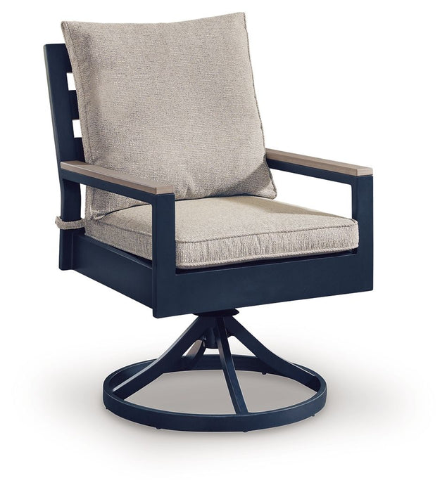 East Beach - Swivel Chair With Cushion (Set of 2) - Blue - Tallahassee Discount Furniture (FL)