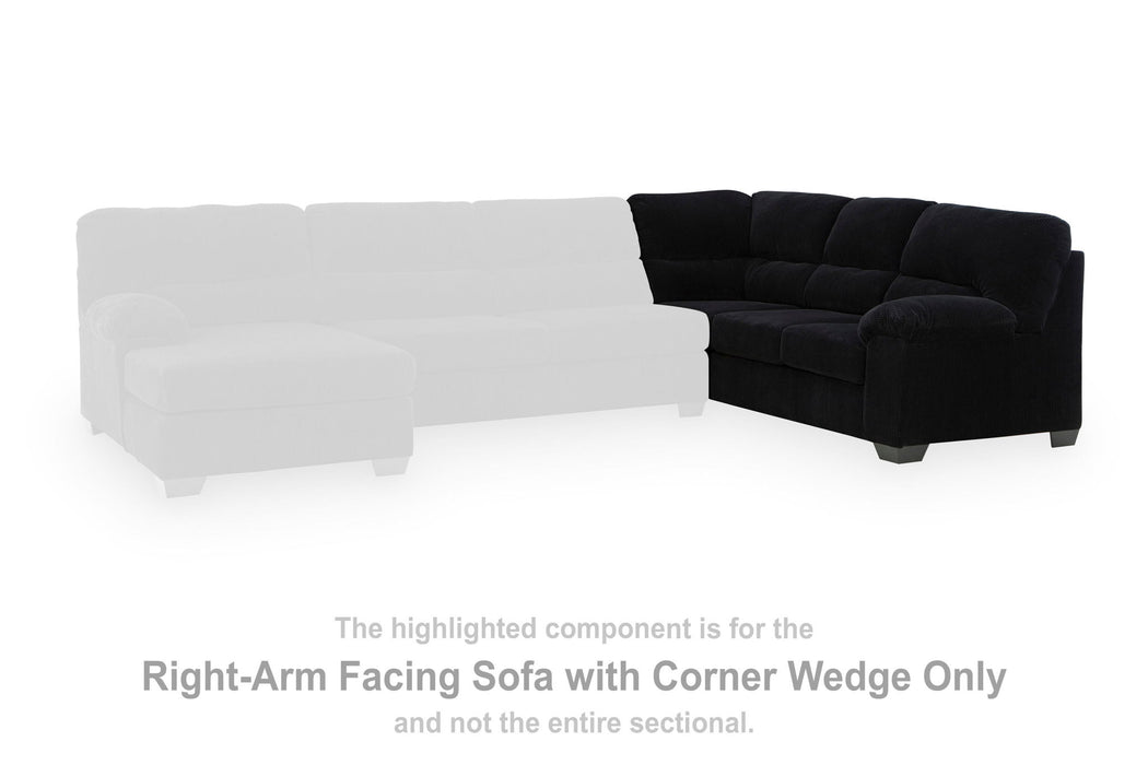 SimpleJoy - RAF Sofa With Corner Wedge - Onyx - Tallahassee Discount Furniture (FL)