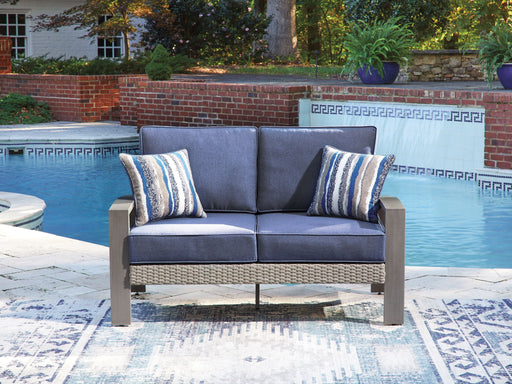 Half Moon Beach - Loveseat With Cushion - Blue / Gray - Tallahassee Discount Furniture (FL)
