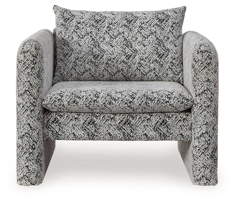 Kenbell - Black / White - Accent Chair - Tallahassee Discount Furniture (FL)