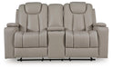 Elevate Edges - Glide Reclining Loveseat With Console - Coin - Tallahassee Discount Furniture (FL)