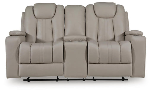 Elevate Edges - Glide Reclining Loveseat With Console - Coin - Tallahassee Discount Furniture (FL)