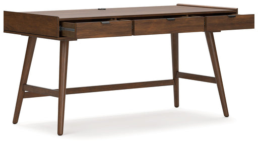 Lyncott - 3 Pc. - Home Office Desk, Chair, Bookcase - Brown - Tallahassee Discount Furniture (FL)