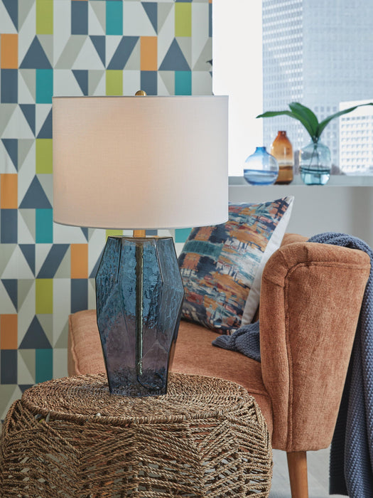 Tallow - Glass Table Lamp - Blue - Tallahassee Discount Furniture (FL)
