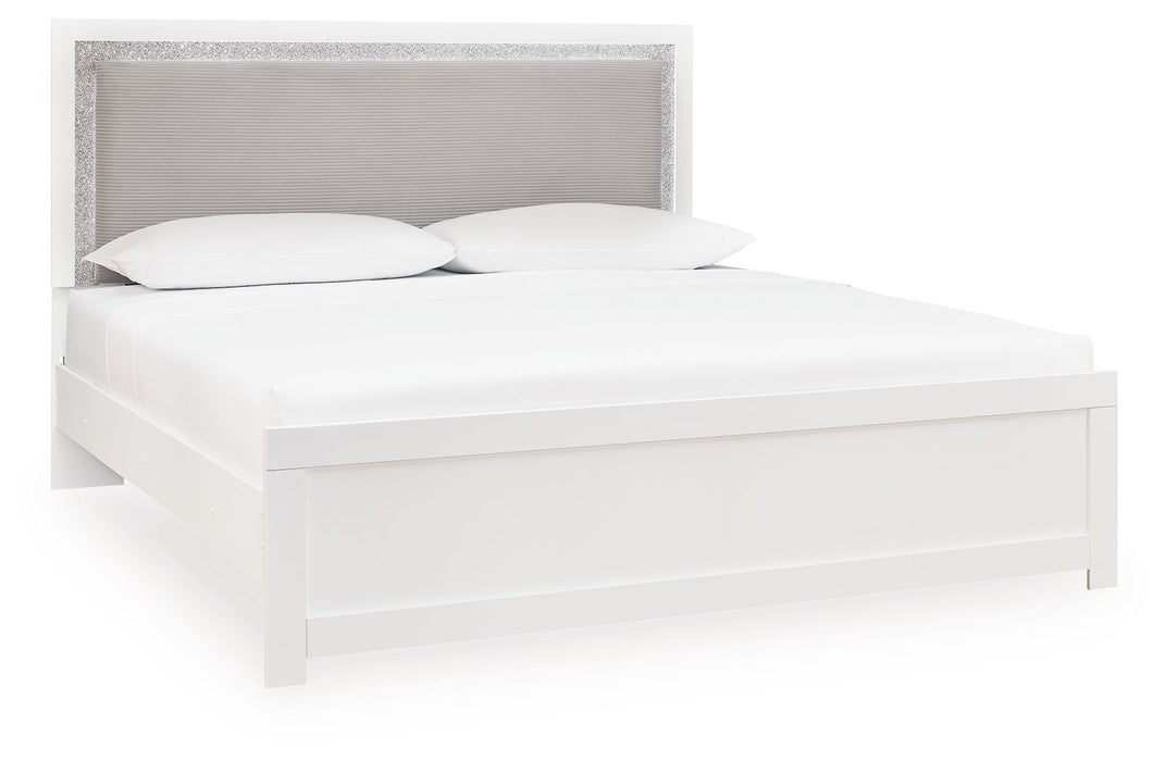 Maeling - King Upholstered Panel Bed - White - Tallahassee Discount Furniture (FL)