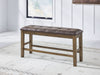 Urbinforte - Double Counter Height Upholstered Bench - Light Brown - Tallahassee Discount Furniture (FL)