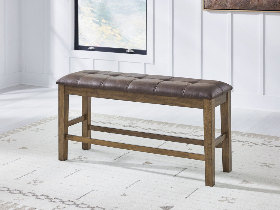 Urbinforte - Double Counter Height Upholstered Bench - Light Brown - Tallahassee Discount Furniture (FL)