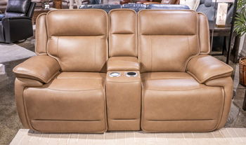 Glencroft - Sahara - Power Reclining Loveseat With Console / Adjustable Headrest - Tallahassee Discount Furniture (FL)