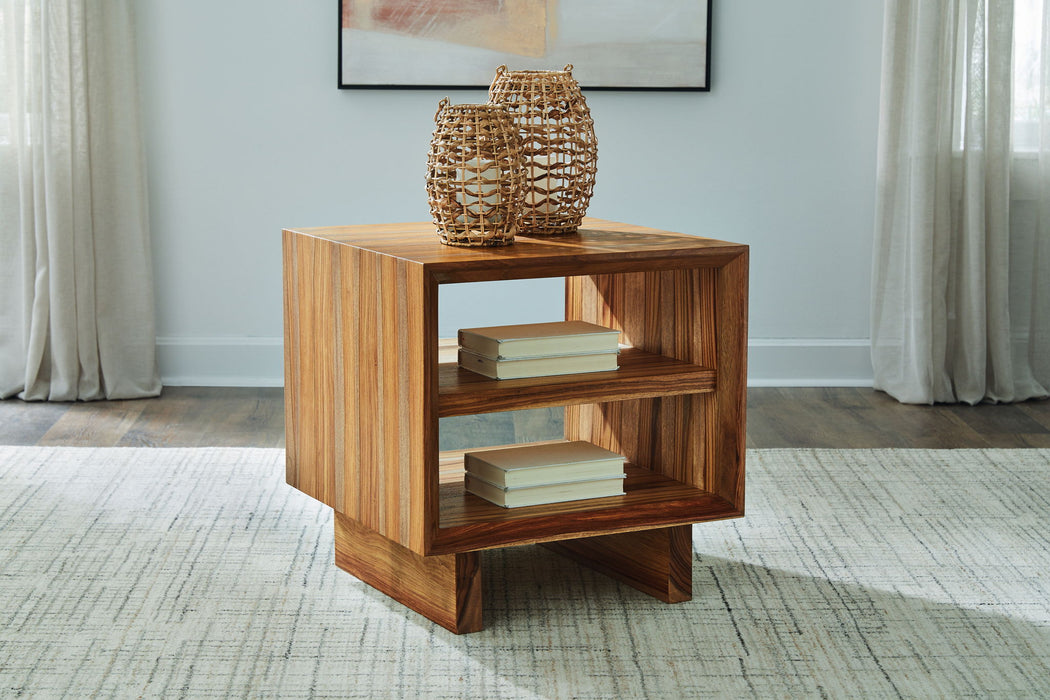 Dressonni - Brown - Square End Table - Tallahassee Discount Furniture (FL)