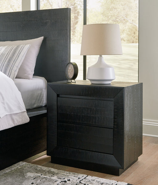 Londer - Black - Two Drawer Night Stand - Tallahassee Discount Furniture (FL)