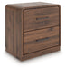 Fortlorn - Walnut Brown - Two Drawer Night Stand - Tallahassee Discount Furniture (FL)