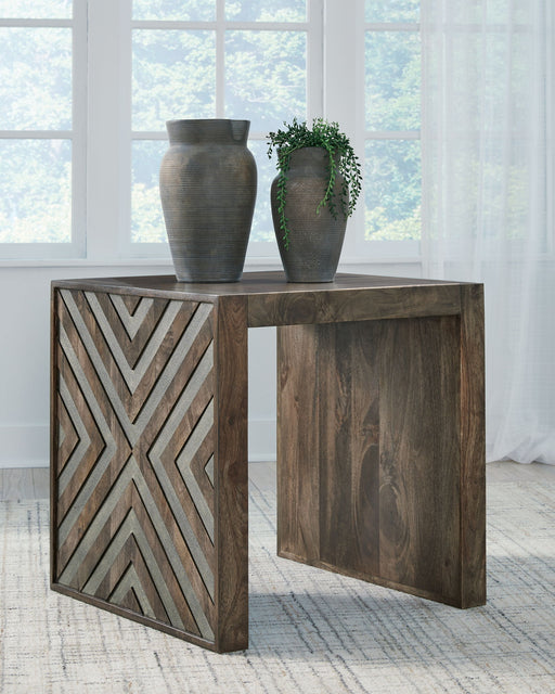 Dreggan - Brown - Square End Table - Tallahassee Discount Furniture (FL)