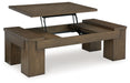 Rosswain - Warm Brown - Lift Top Cocktail Table - Tallahassee Discount Furniture (FL)