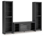 Cayberry - Black - 3-Piece Entertainment Center With Electric Fireplace - Tallahassee Discount Furniture (FL)
