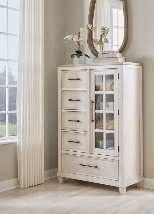 Shaybrock - Antique White / Brown - Door Chest - Tallahassee Discount Furniture (FL)