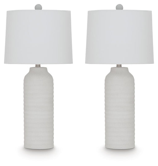 Vauville - Poly Table Lamp (Set of 2) - White - Tallahassee Discount Furniture (FL)