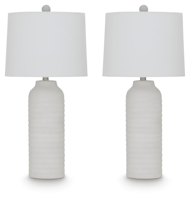 Vauville - Poly Table Lamp (Set of 2) - White - Tallahassee Discount Furniture (FL)