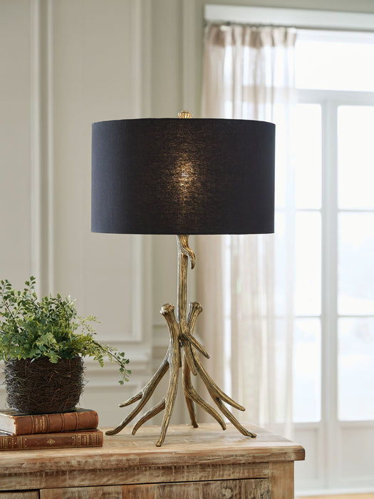 Josney - Antique Gold Finish - Metal Table Lamp - Tallahassee Discount Furniture (FL)