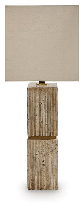 Laddner - Poly Table Lamp - Beige - Tallahassee Discount Furniture (FL)