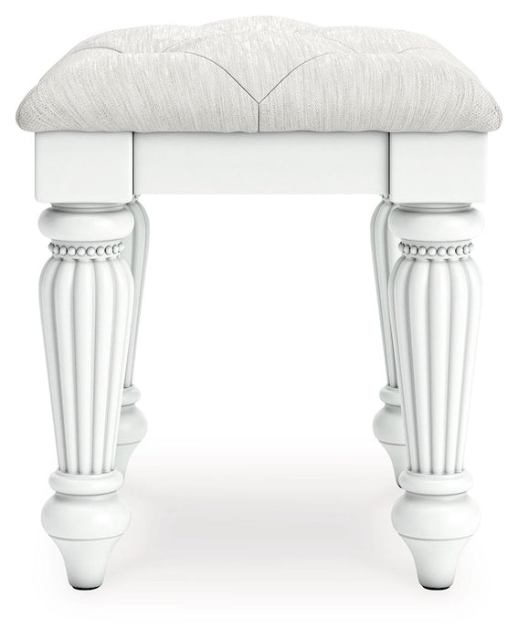 Kozlani - Vanity Upholstered Stool - White - Tallahassee Discount Furniture (FL)