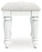 Kozlani - Vanity Upholstered Stool - White - Tallahassee Discount Furniture (FL)