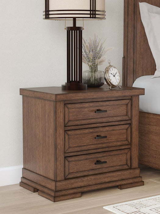 Taffenbrook - Medium Brown - Three Drawer Night Stand - Tallahassee Discount Furniture (FL)