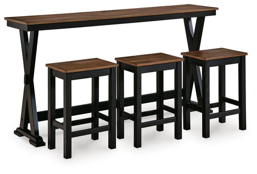 Wildenauer - Rectangular Dining Room Counter Table Set (Set of 4) - Brown / Black - Tallahassee Discount Furniture (FL)