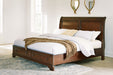 Trellington - Brown - King Sleigh Storage Bed - Tallahassee Discount Furniture (FL)