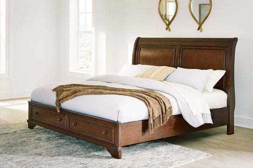 Trellington - Brown - King Sleigh Storage Bed - Tallahassee Discount Furniture (FL)