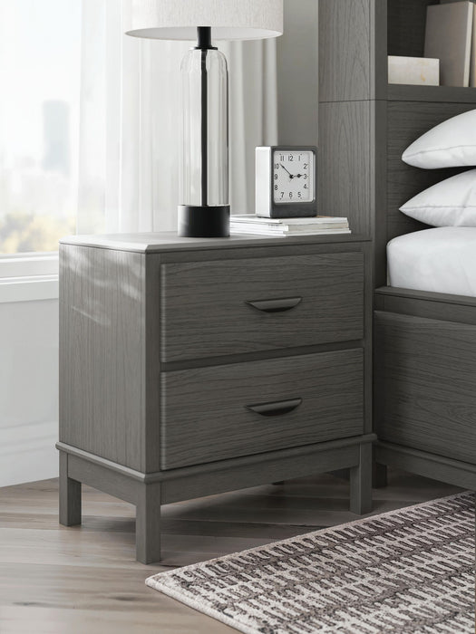 Mazing - Two Drawer Night Stand - Gray - Tallahassee Discount Furniture (FL)