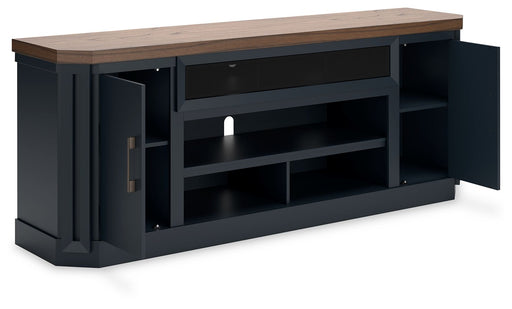 Landocken - Brown / Blue - XL TV Stand W/Fireplace Option - Tallahassee Discount Furniture (FL)