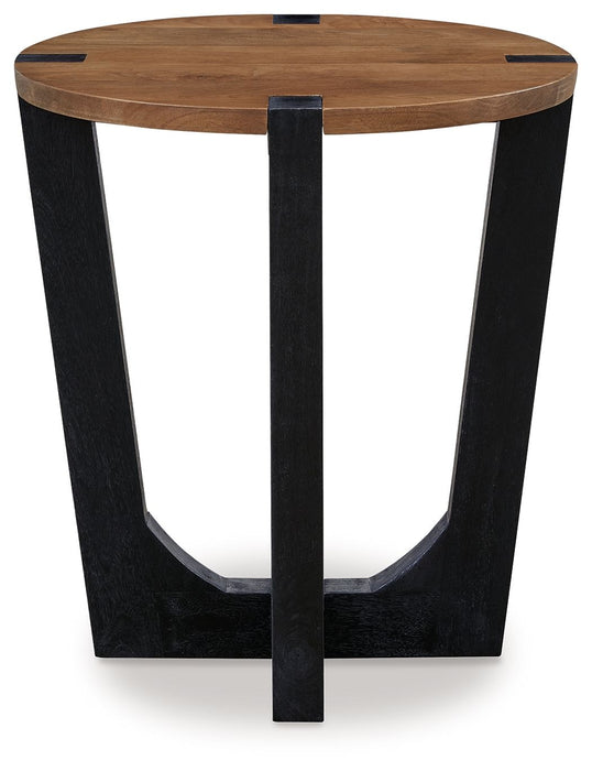 Hanneforth - Round End Table - Brown - Tallahassee Discount Furniture (FL)