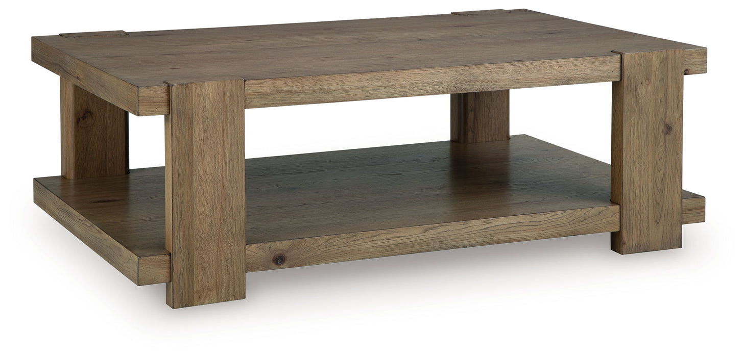 Flangren - Rectangular Cocktail Table - Light Brown - Tallahassee Discount Furniture (FL)