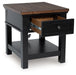 Wildenauer - Brown / Black - Rectangular End Table - Tallahassee Discount Furniture (FL)