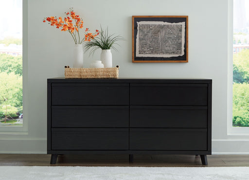 Danziar - Black - Six Drawer Dresser - Tallahassee Discount Furniture (FL)