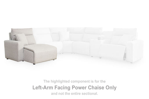Modmax II - LAF Press Back Power Chaise - Stone - Tallahassee Discount Furniture (FL)