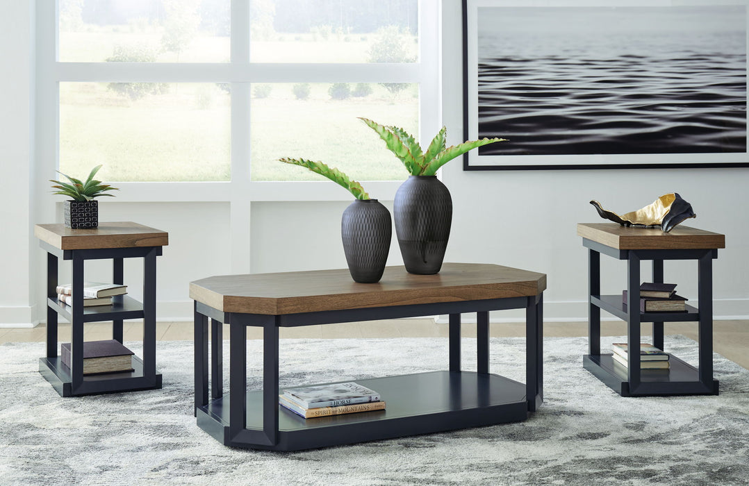 Landocken - Brown / Blue - Occasional Table Set (Set of 3) - Tallahassee Discount Furniture (FL)