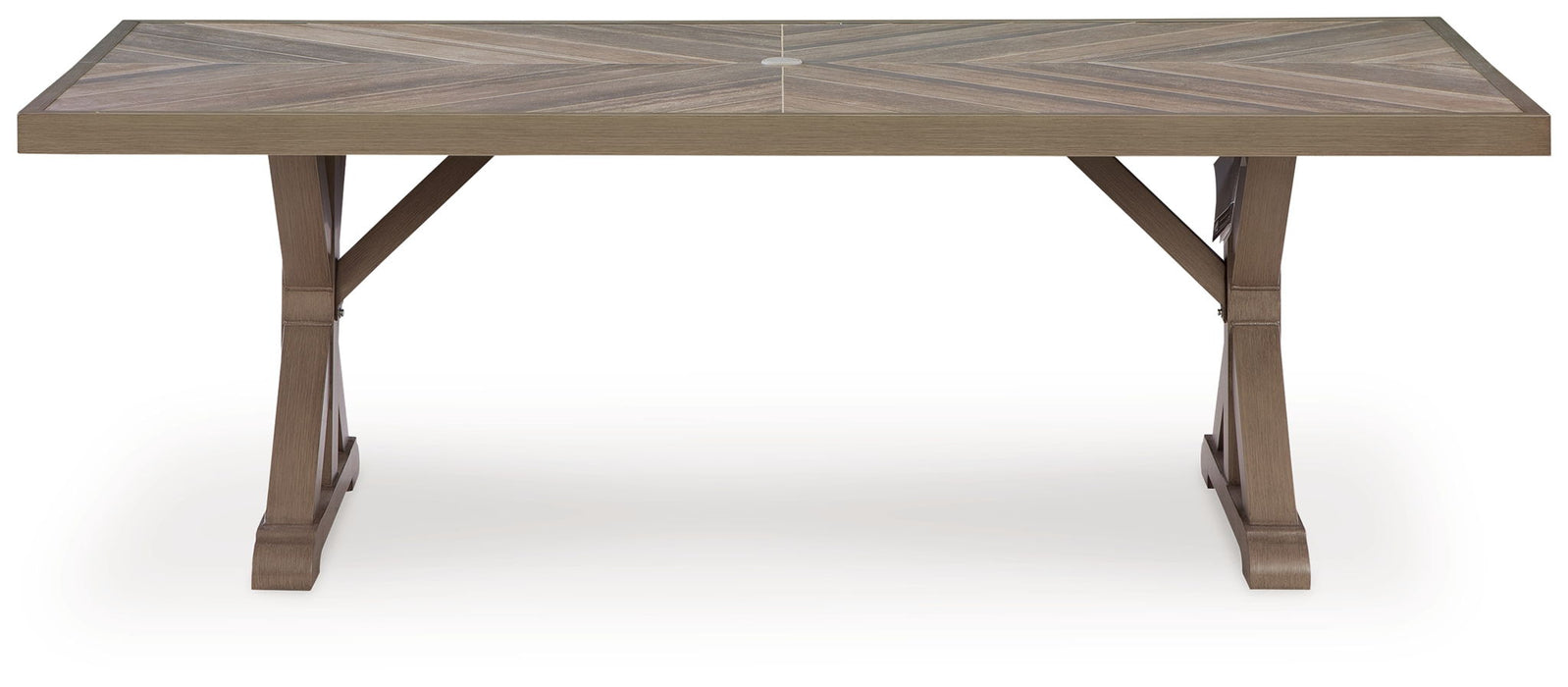 Laguna Heights - Rectangular Dining Table With Umbrella Option - Beige - Tallahassee Discount Furniture (FL)