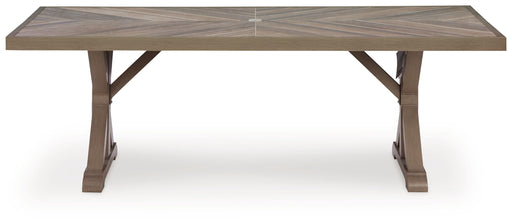 Laguna Heights - Rectangular Dining Table With Umbrella Option - Beige - Tallahassee Discount Furniture (FL)