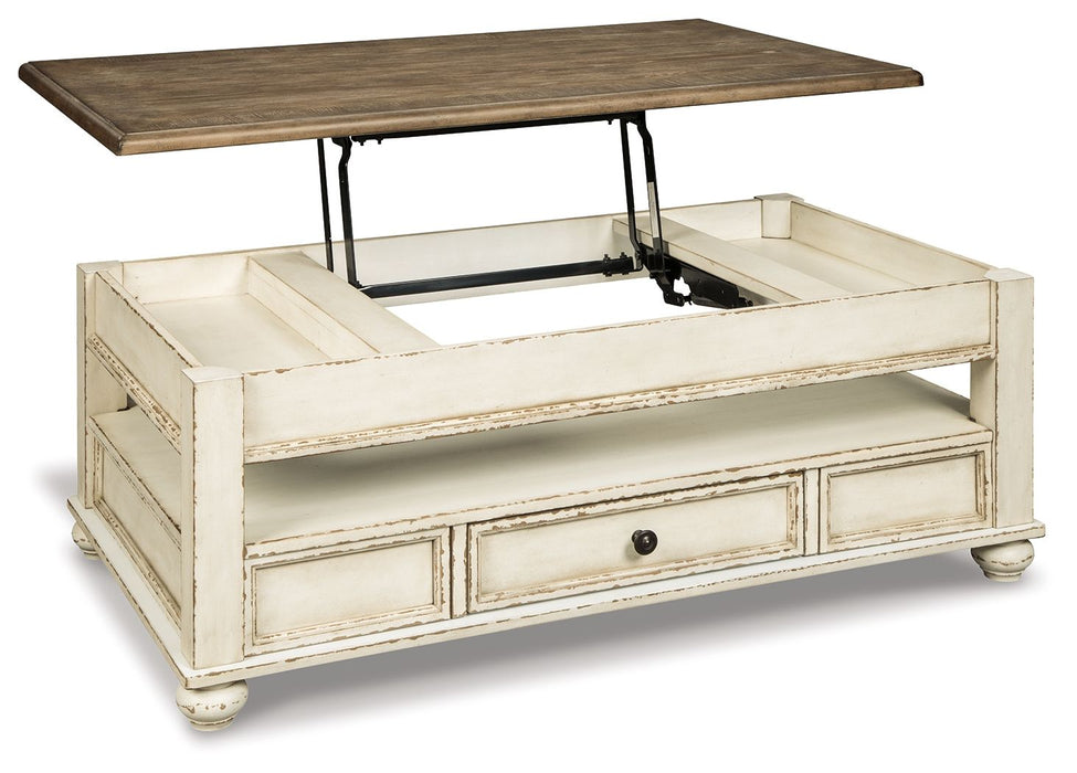 Realyn - Lift Top Cocktail Table - White / Brown - Tallahassee Discount Furniture (FL)