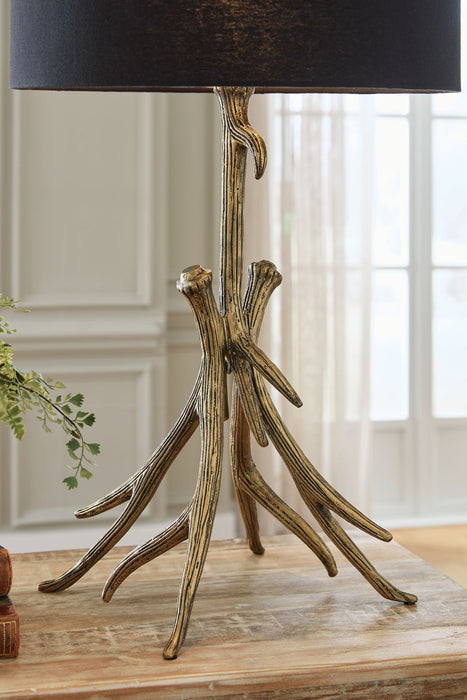 Josney - Antique Gold Finish - Metal Table Lamp - Tallahassee Discount Furniture (FL)