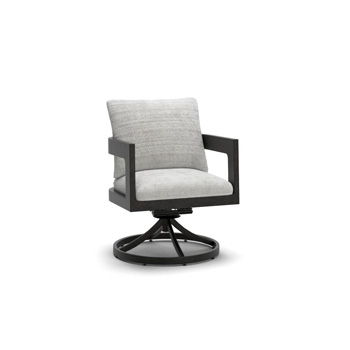Salina Bay - Swivel Chair With Cushion (Set of 2) - Black / Gray - Tallahassee Discount Furniture (FL)
